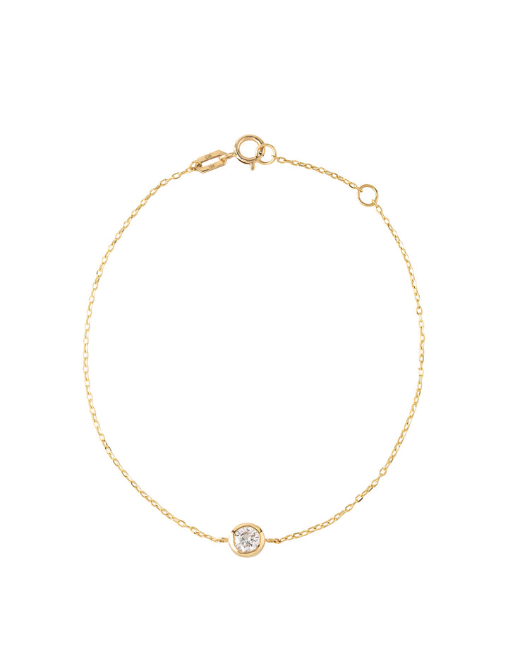 18K Gold Bezel Set Circle Bracelet