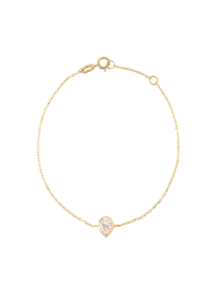 18K Gold Bezel Set Tear Bracelet