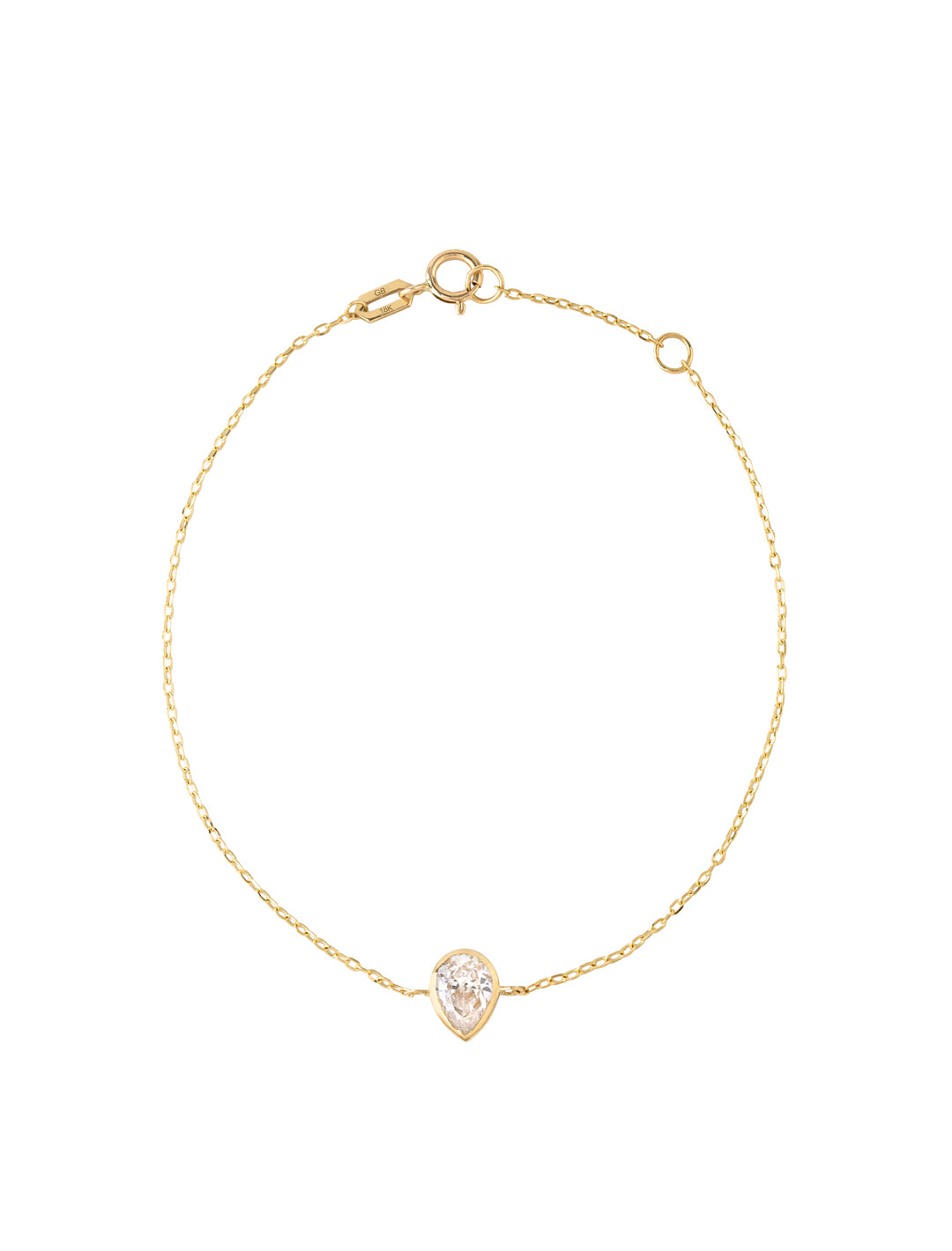 18K Gold Bezel Set Tear Bracelet