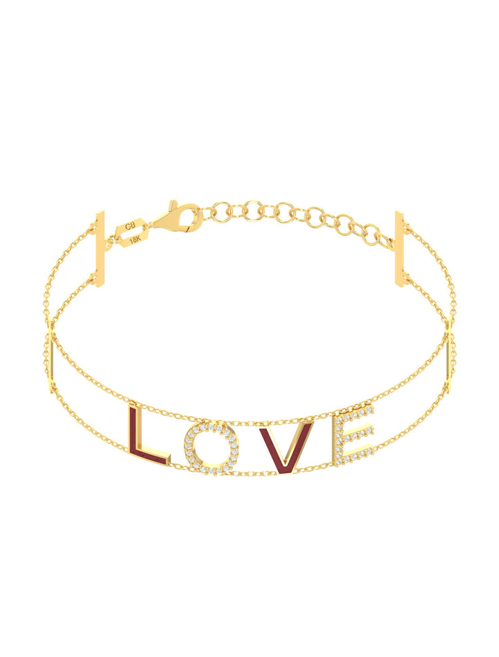 18K Gold Double Chain Love Bracelet