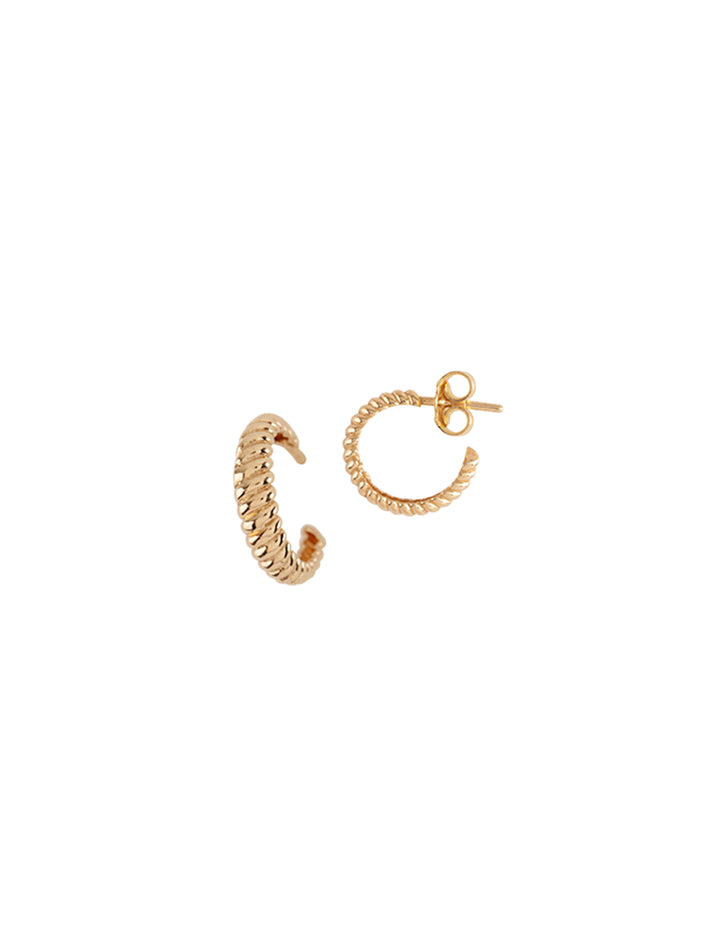 18K Gold Croissant Earrings