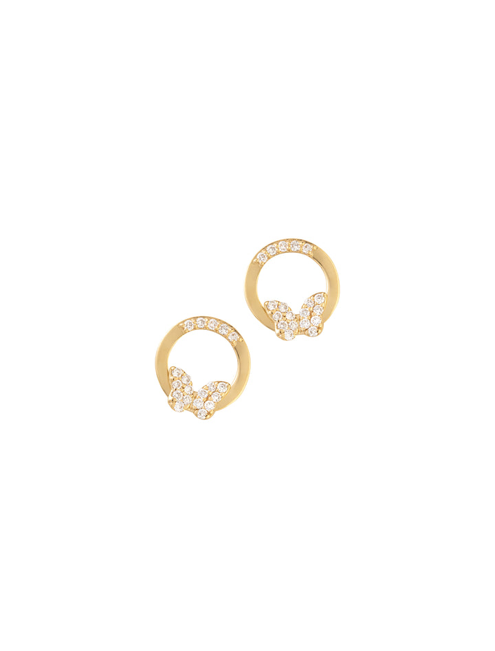 18K Gold Butterfly Freedom Diamond Earrings