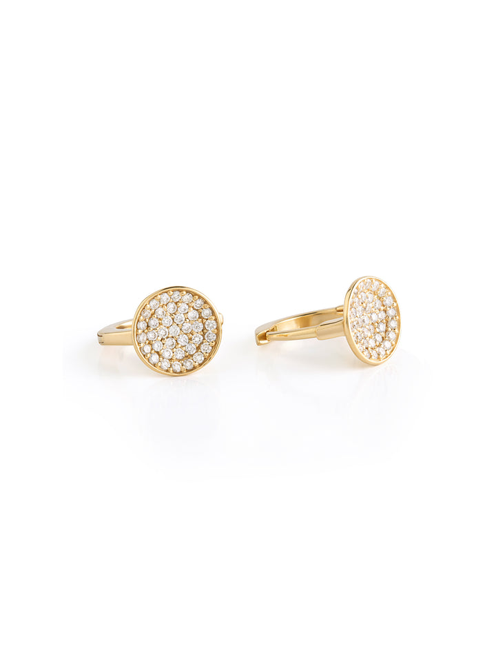 18K Gold Bold Diamond Hoop Earrings