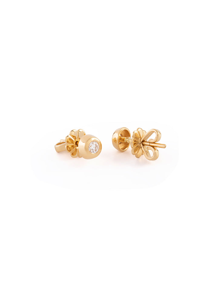 18K Gold Modern Diamond Stud Earrings