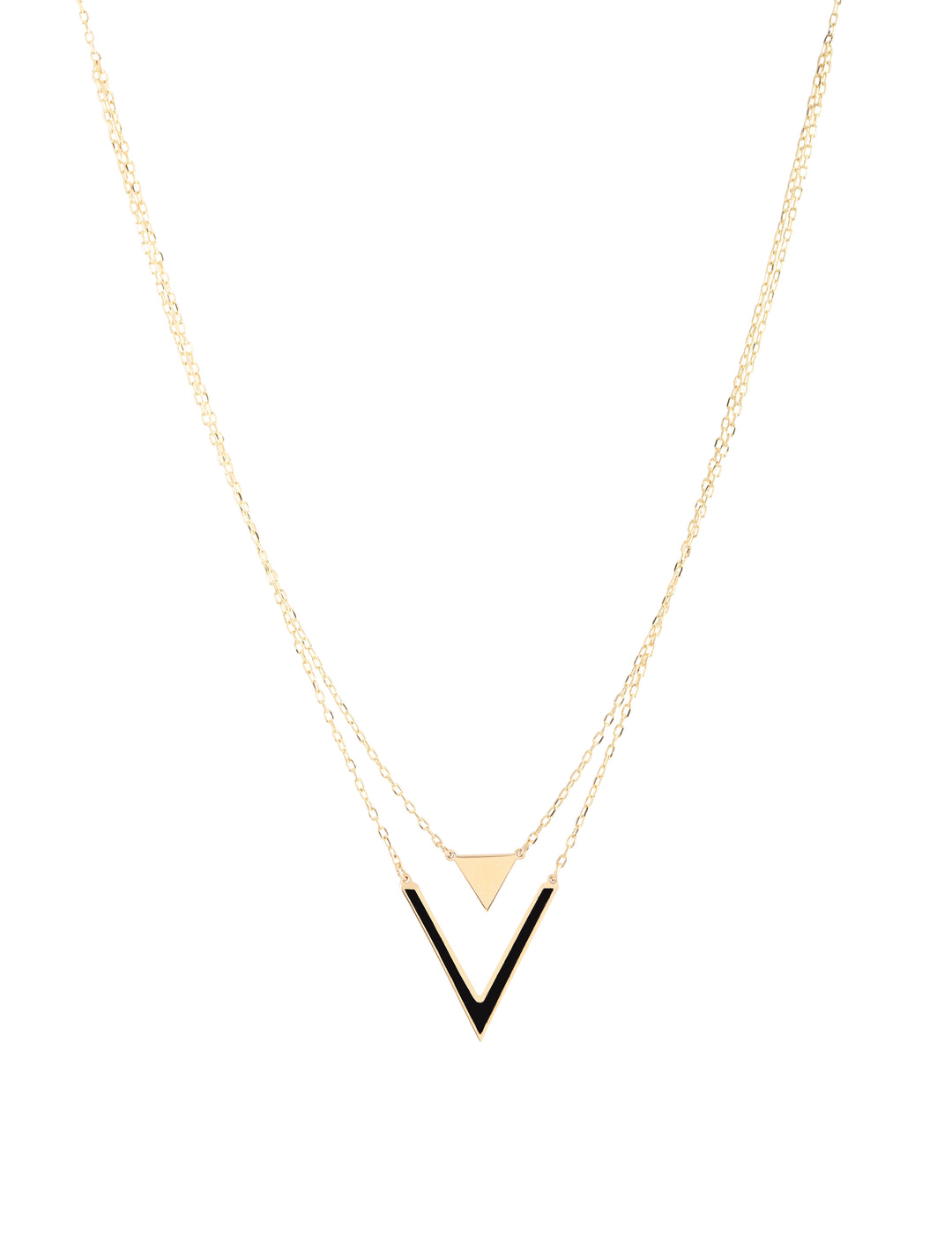 18K Gold Duo Layer Enamel Necklace