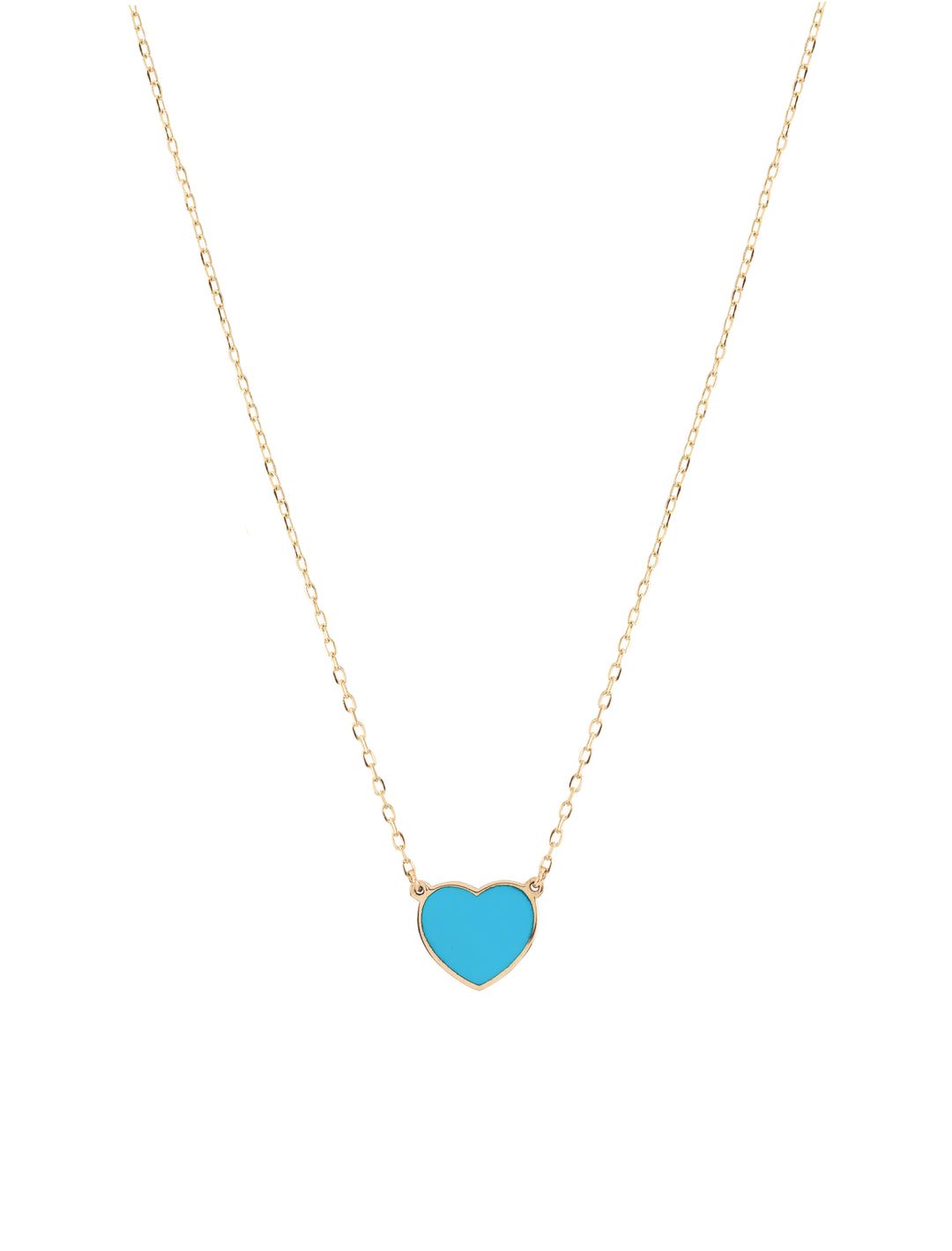18K Gold Enamel Heart Necklace