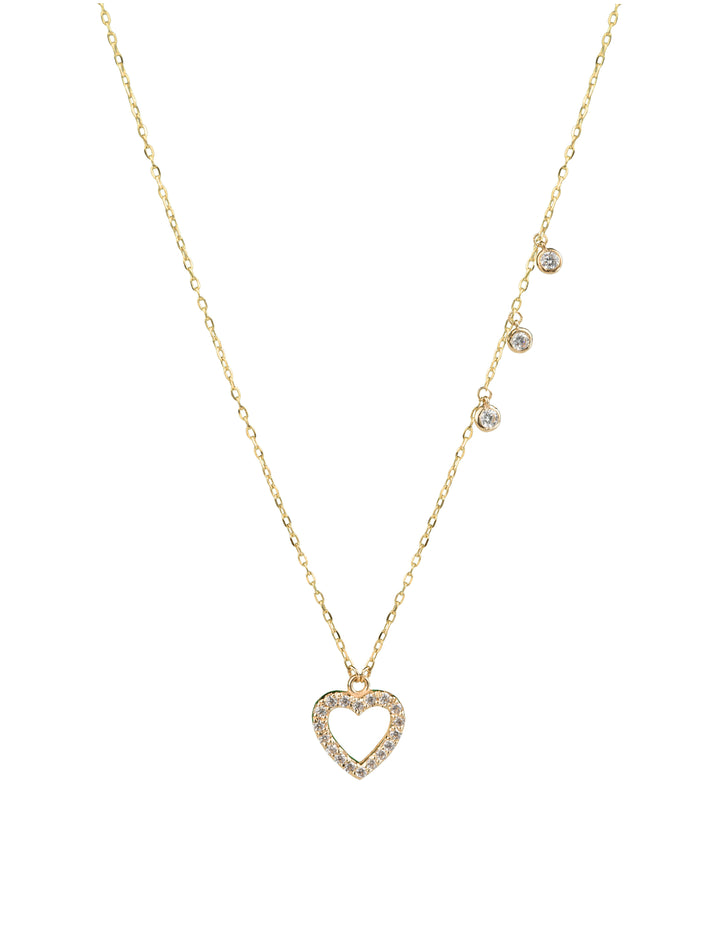 18K GOLD OPEN HEART NECKLACE