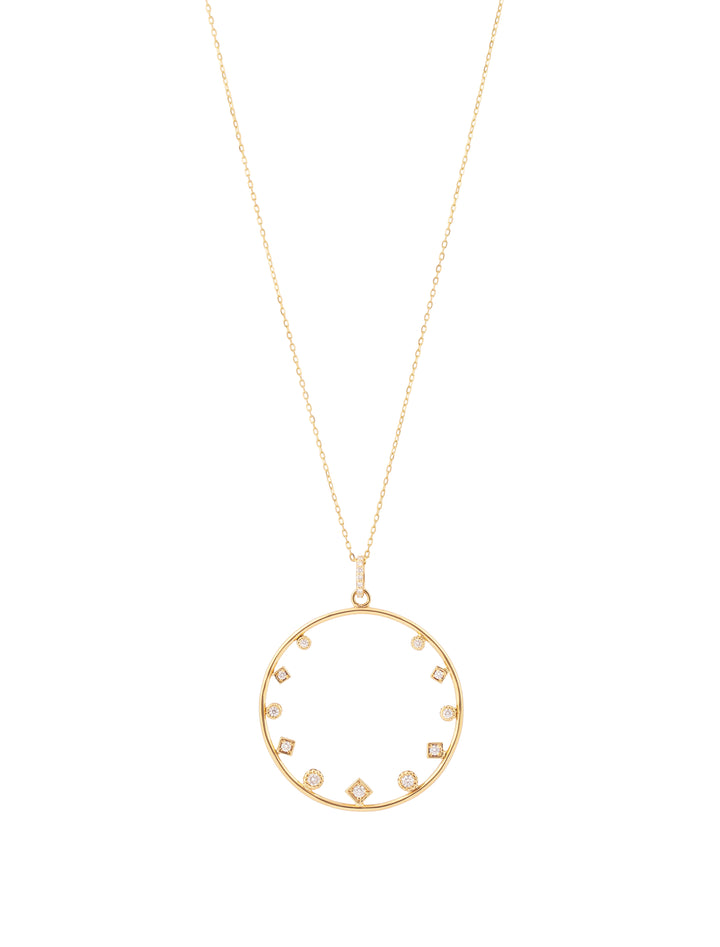 18K Gold Floating Sparkles Diamond Necklace