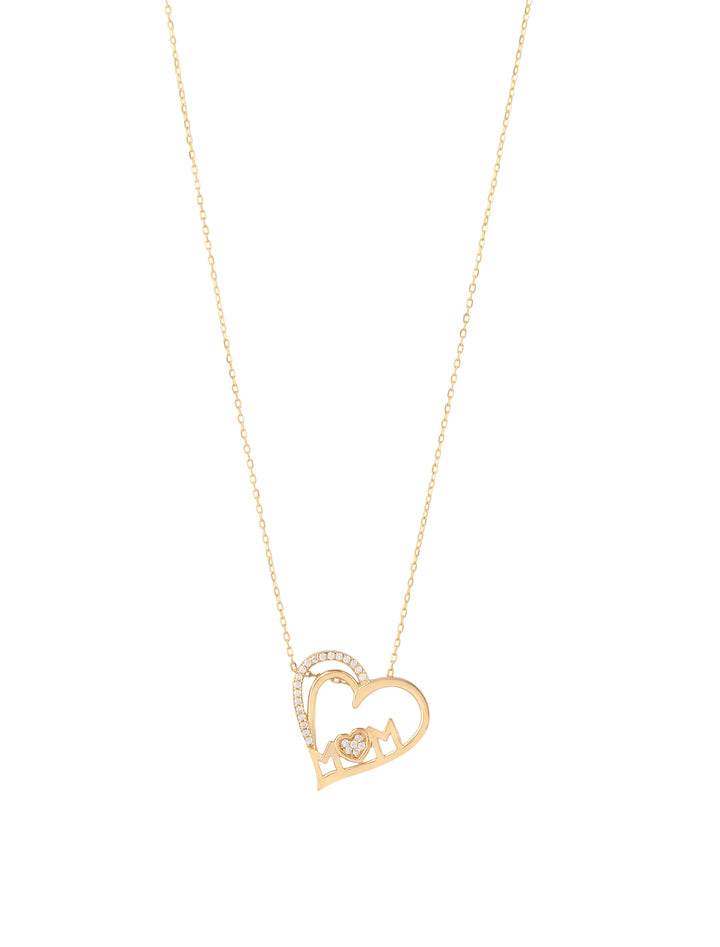 18K Gold Mom Heart Necklace