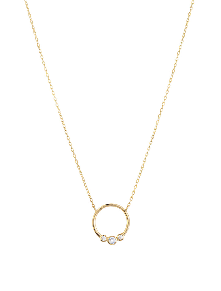 18K Gold Three Sparkles Necklace