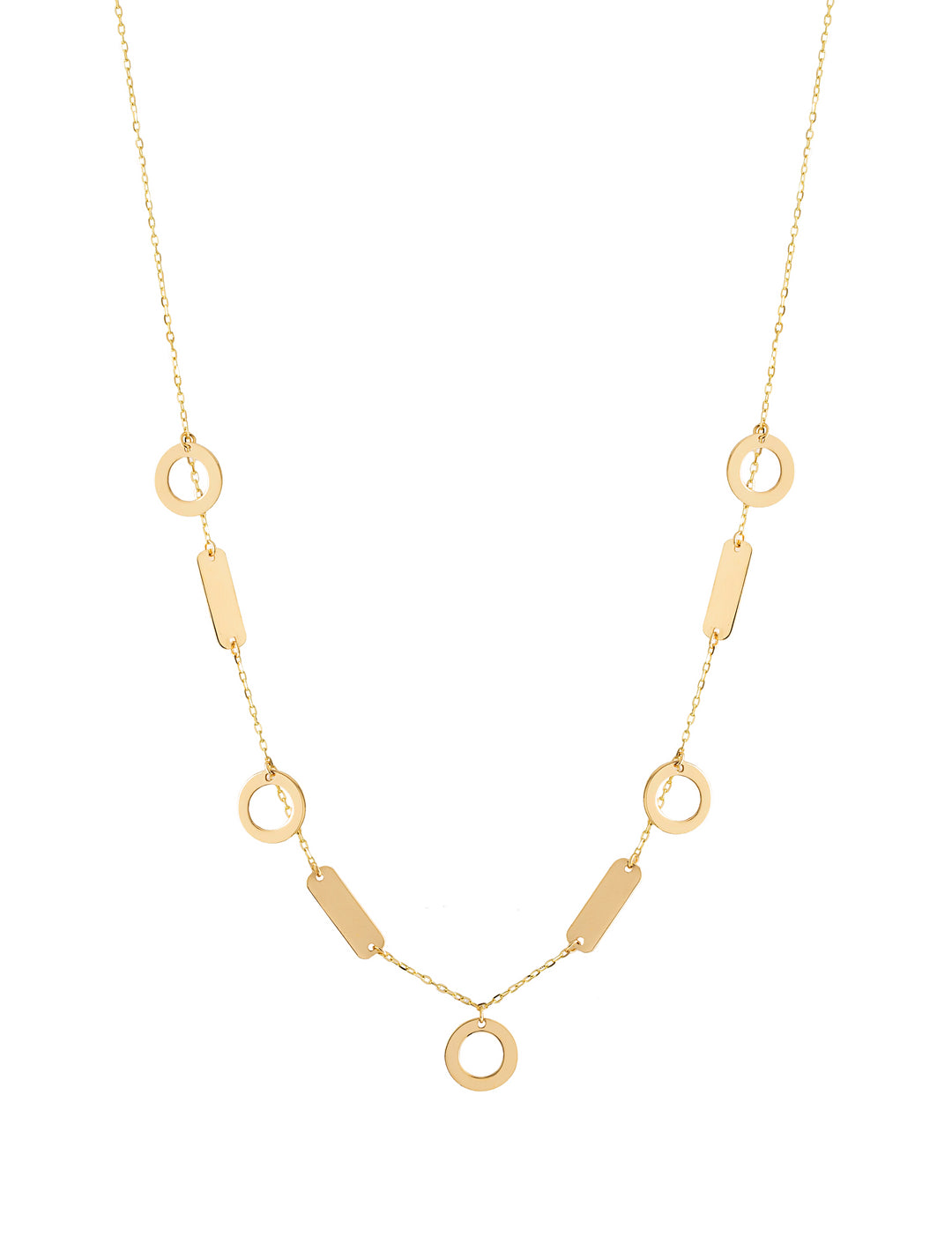 18K Gold Duo Shapes Necklace