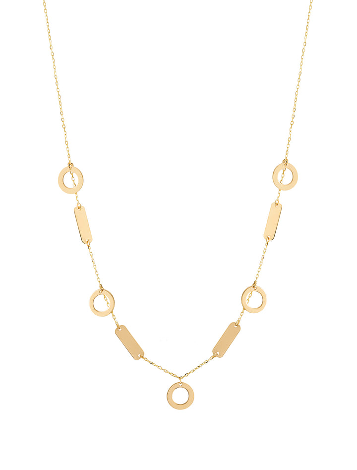 18K Gold Duo Shapes Necklace