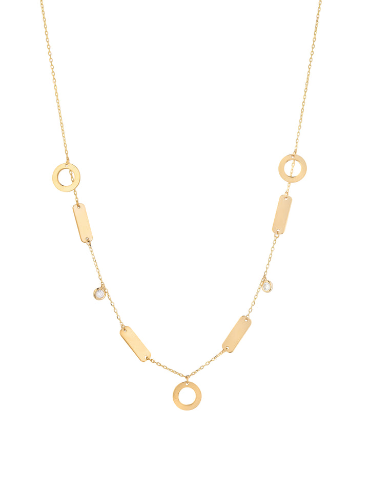 18K Gold Shapes & Sparkles Necklace