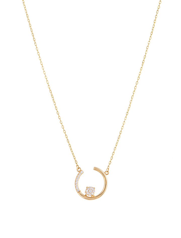 18K Gold Sparkling Dot Diamond Necklace