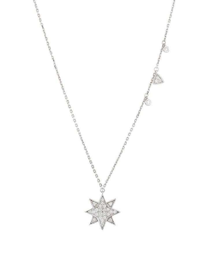 18K Gold Bold North Star Diamond Necklace