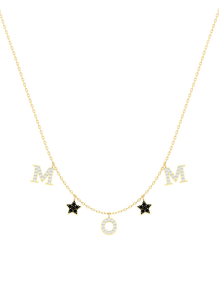 18K Gold Double Sided Mom Necklace