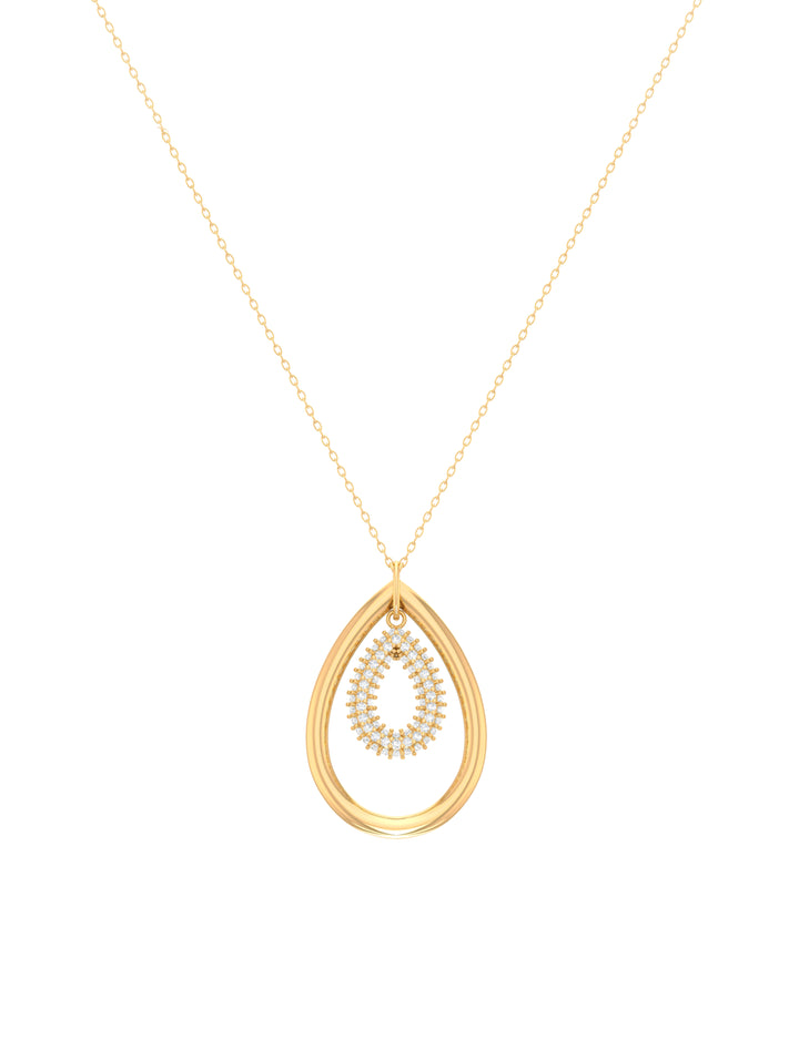 18K Gold Bold Tear Necklace