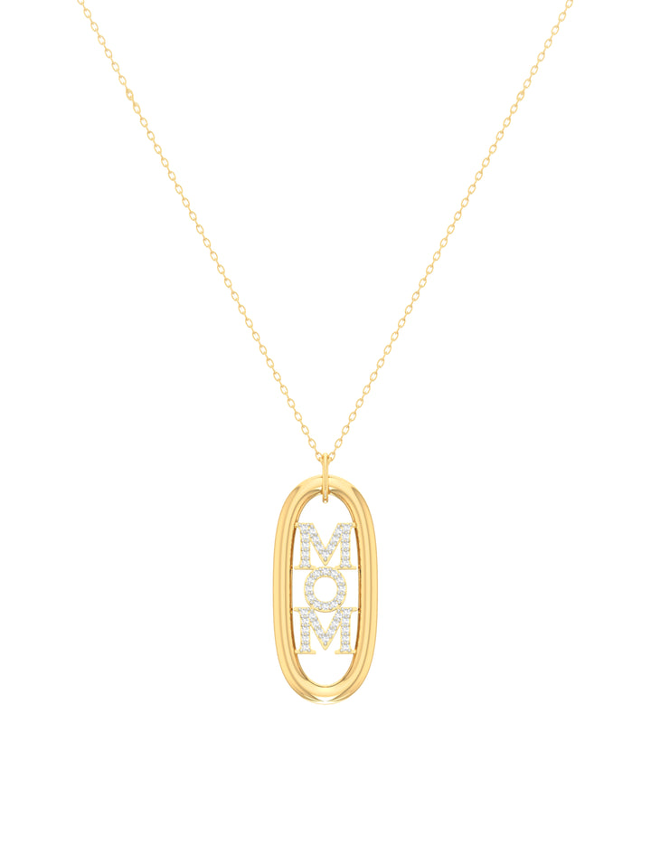 18K Gold Bold Mom Necklace