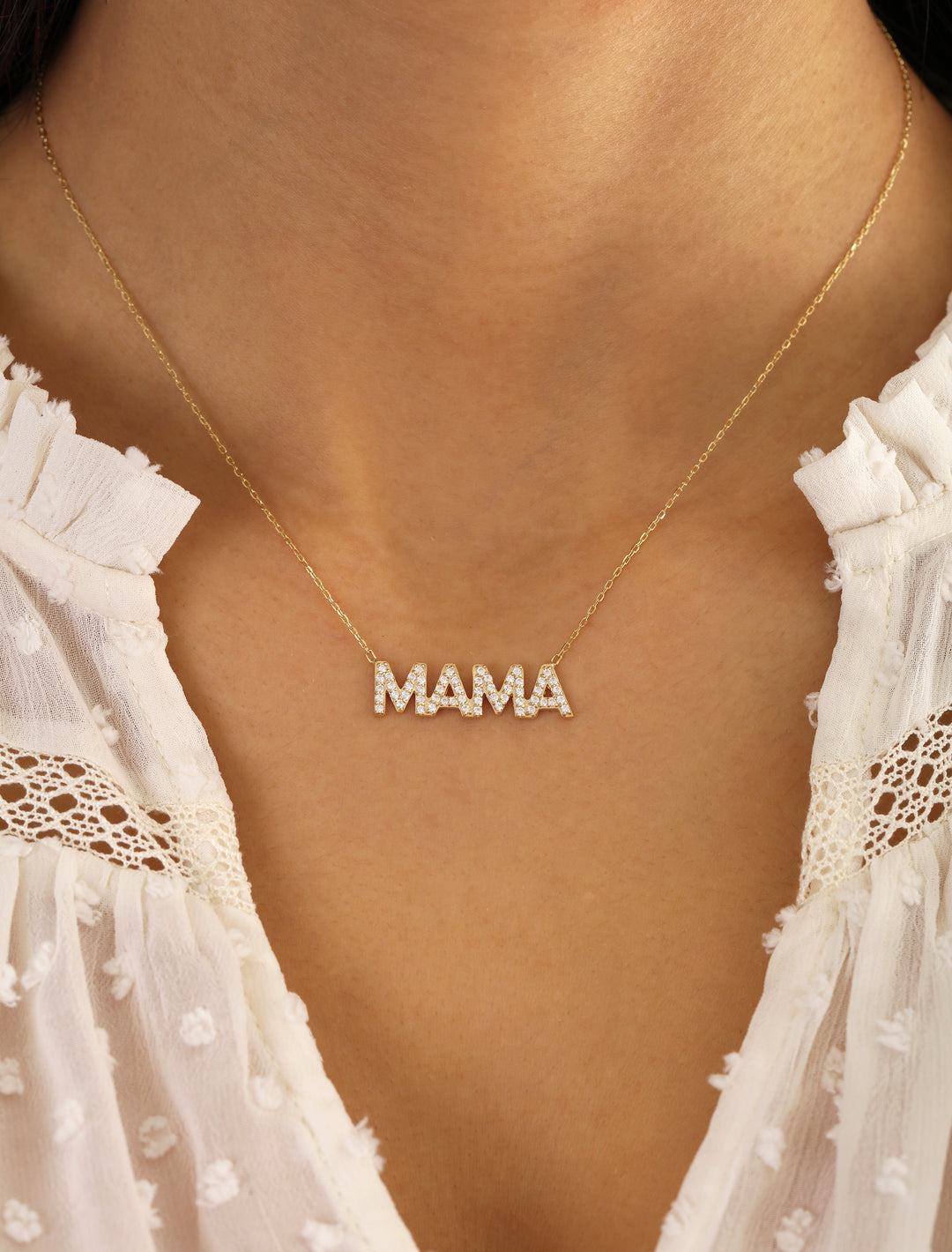 18K Gold Mama Necklace