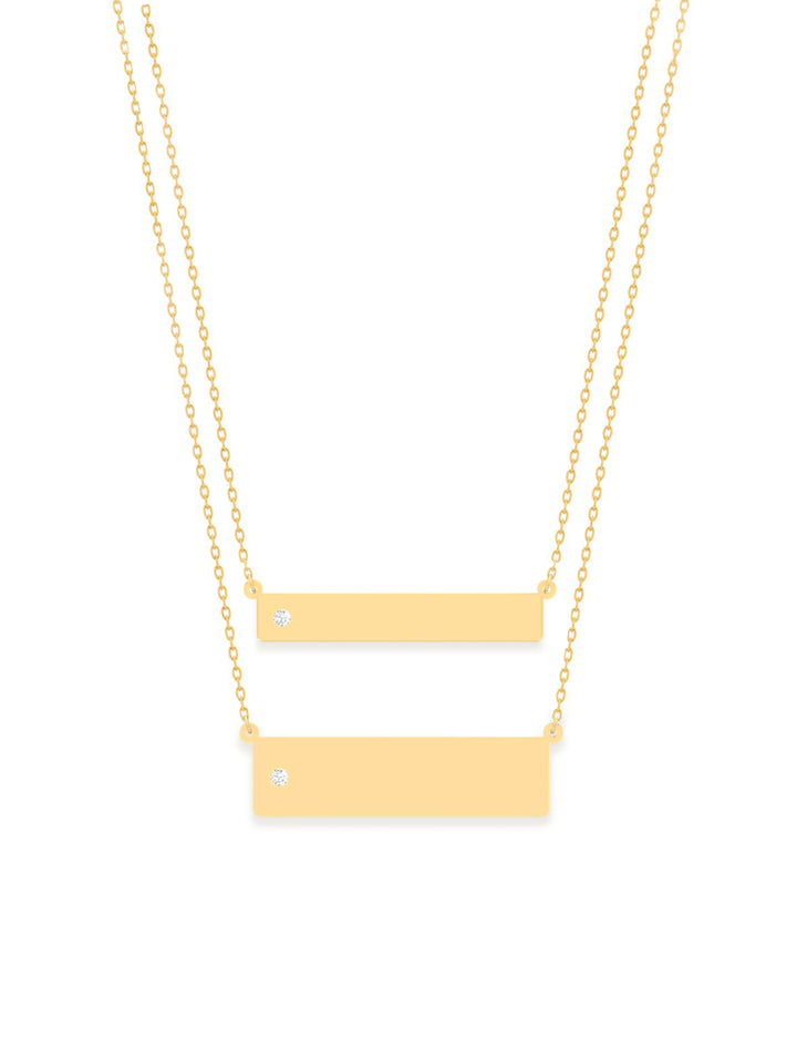 18K Gold Through Thick And Thin Mother and Daughter Matching Necklaces