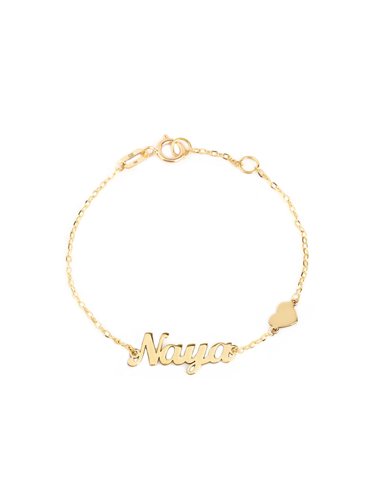 18K Gold Customized Newborn Heart Bracelet