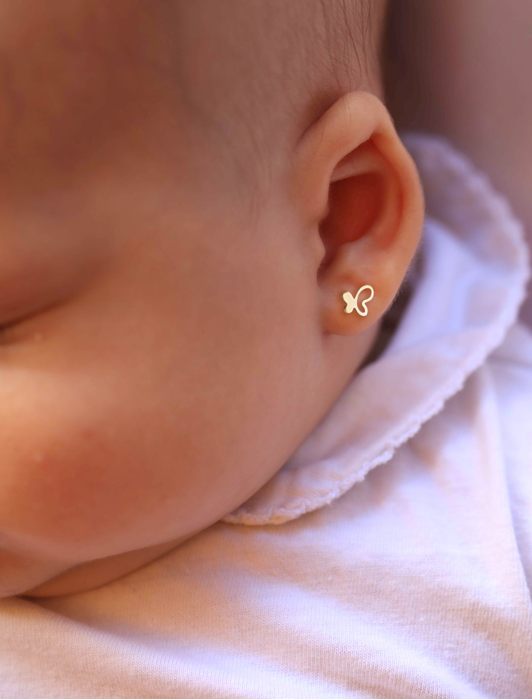 18K Gold Newborn Butterfly Earrings