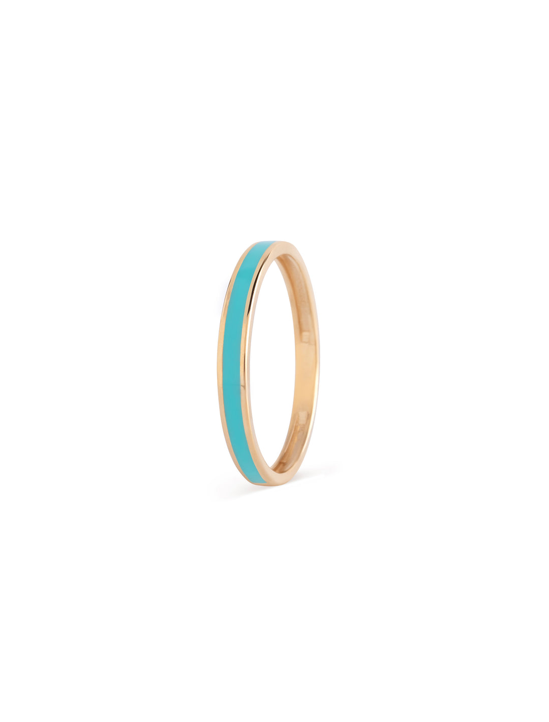 18K Gold Modern Enamel Ring