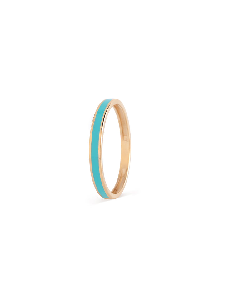 18K Gold Modern Enamel Ring