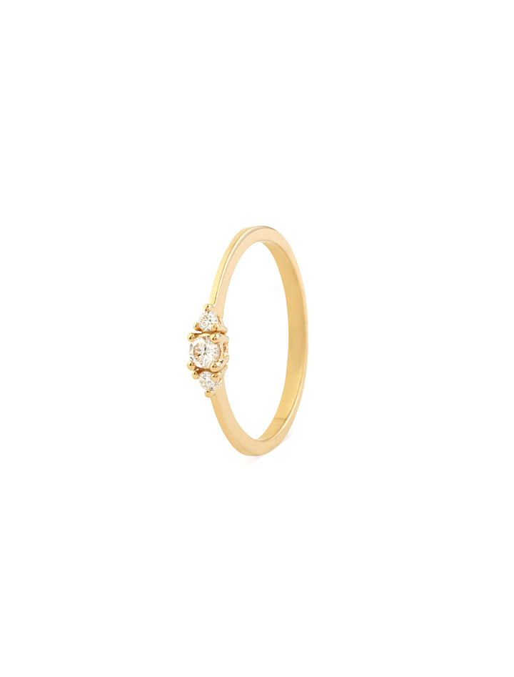 18K Gold Asymmetric Diamond Ring