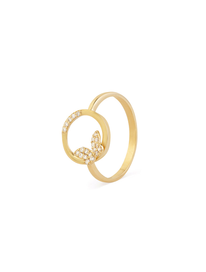 18K Gold Butterfly Freedom Diamond Ring