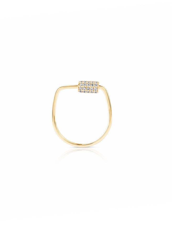 18K Gold Modern Moving Cylinder Ring