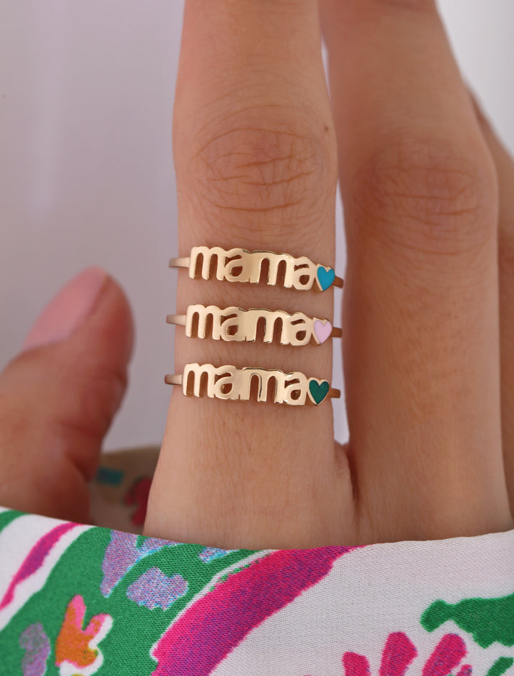 18K Gold Mama Love Ring