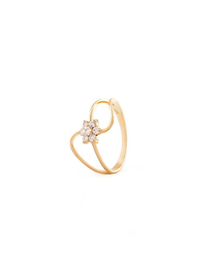 18K Gold Edgy Nature Diamond Ring