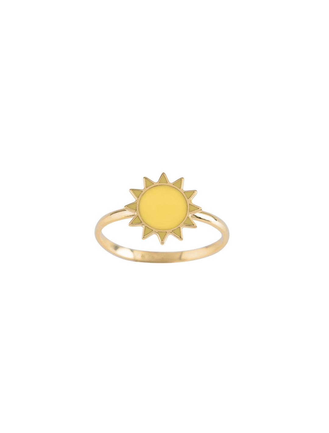 18K Gold Enamel Sun Ring