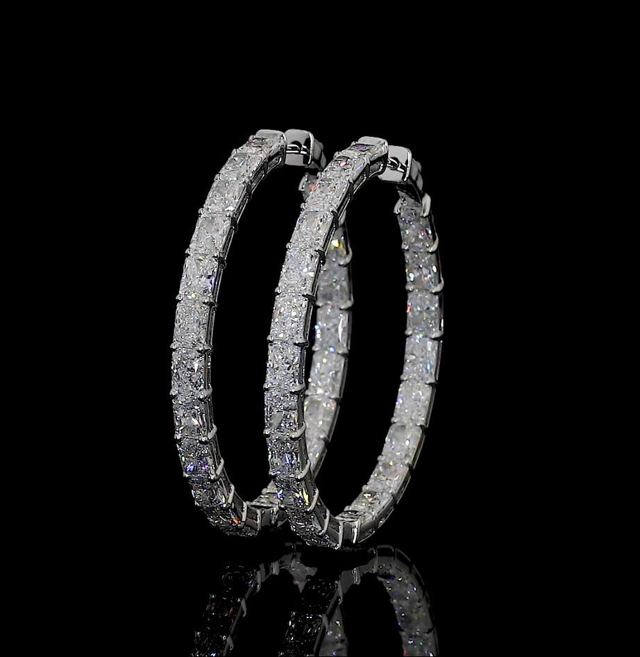 14K WHITE GOLDHoops Earrings