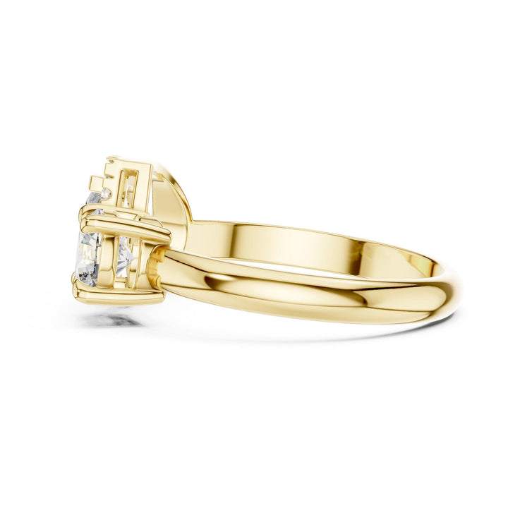 Pear Cut Lab Grown Diamond Toi et Moi Ring, 1.00ct Total, Solid Gold