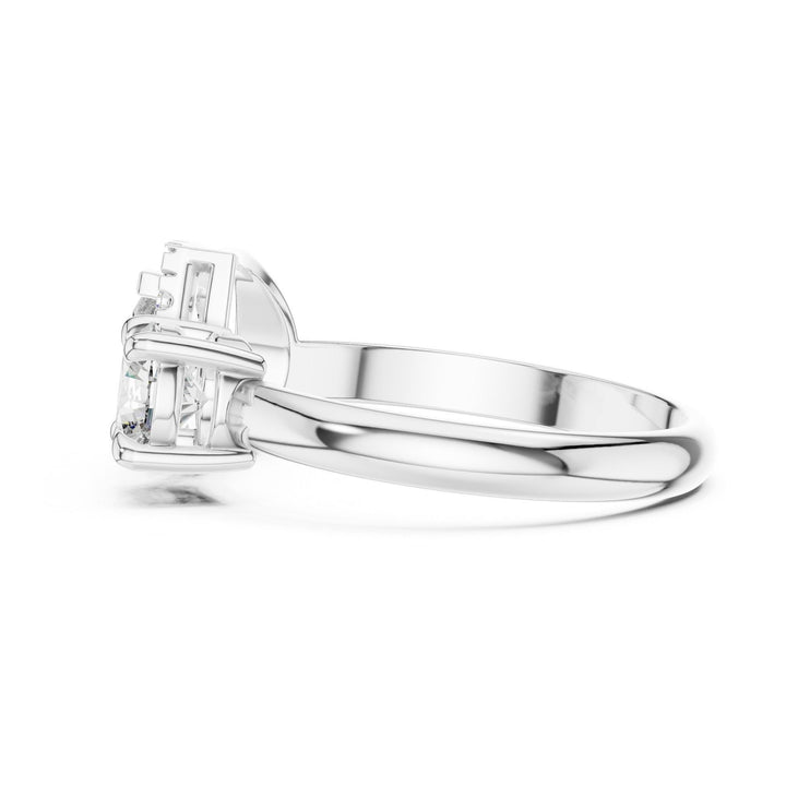 Pear Cut Lab Grown Diamond Toi et Moi Ring, 1.00ct Total, Solid Gold