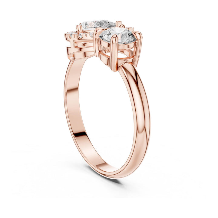 Pear Cut Lab Grown Diamond Toi et Moi Ring, 1.00ct Total, Solid Gold