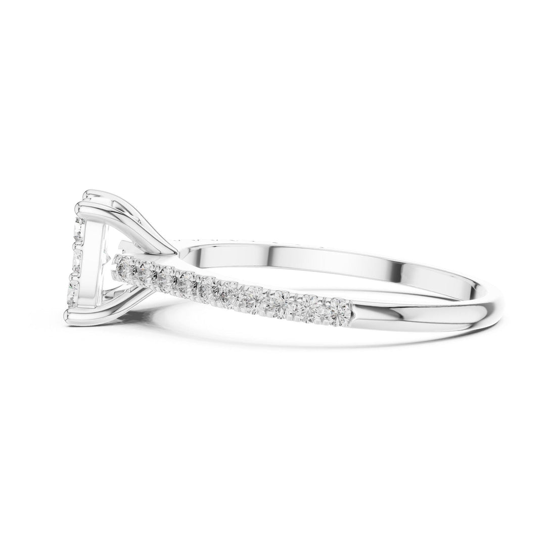 Round Cut Lab Grown Diamond Half Eternity Band, 0.62ct Total, Solid Gold