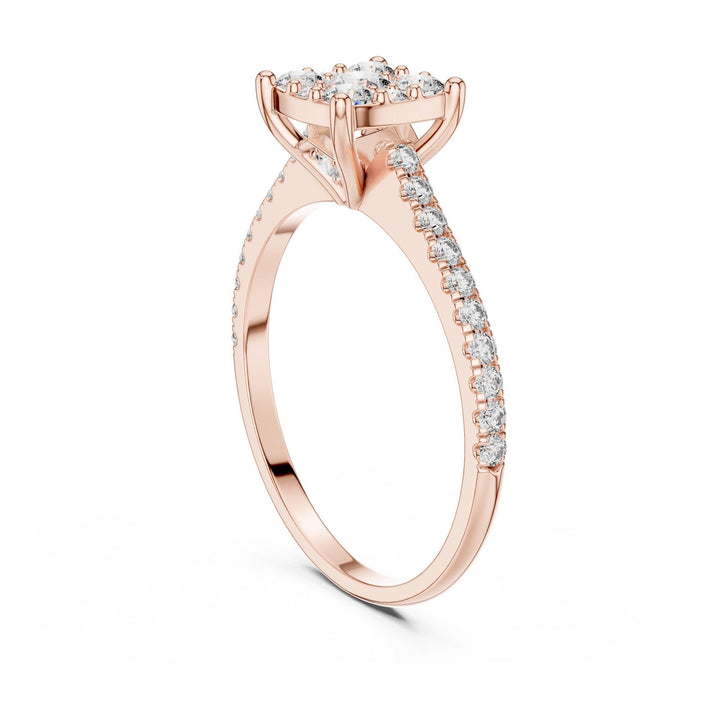 Round Cut Lab Grown Diamond Half Eternity Band, 0.62ct Total, Solid Gold