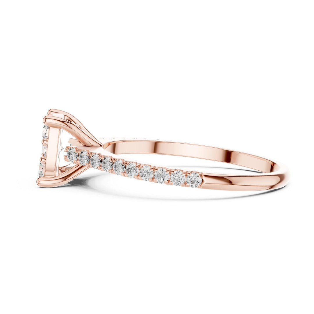 Round Cut Lab Grown Diamond Half Eternity Band, 0.62ct Total, Solid Gold