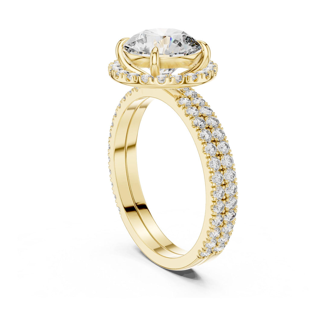 Round Cut Lab Grown Diamond Solitaire Ring, 2.83ct Total, Solid Gold