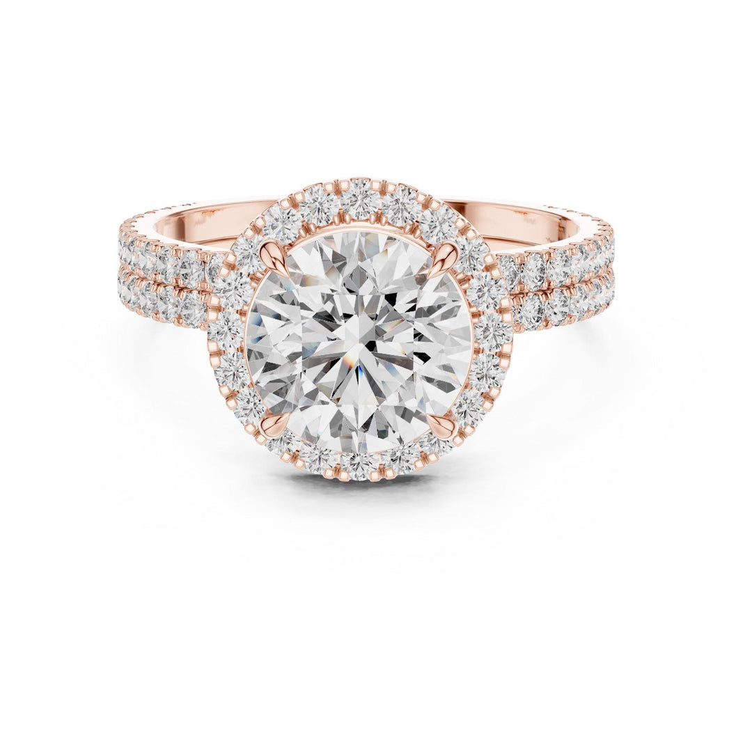 Round Cut Lab Grown Diamond Solitaire Ring, 2.83ct Total, Solid Gold