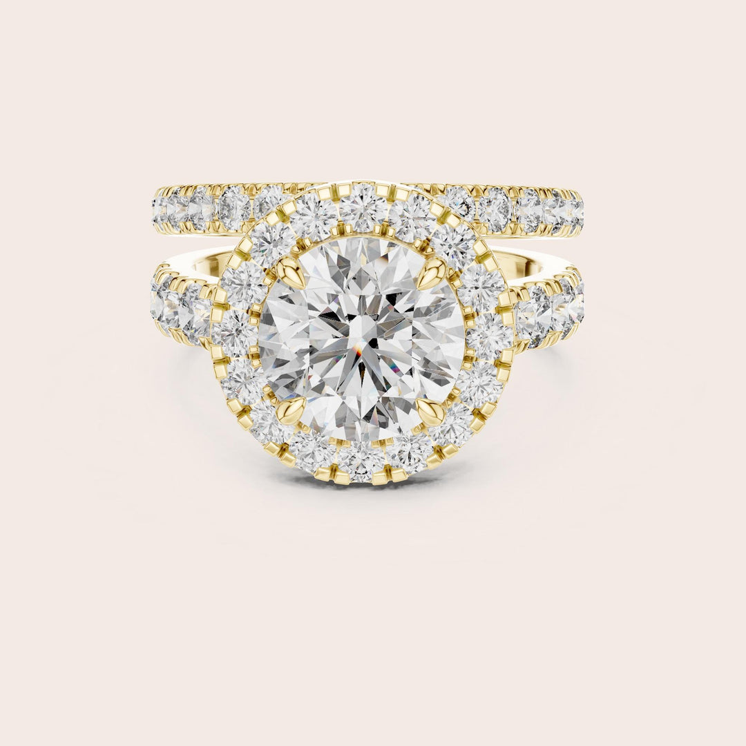 Round Cut Lab Grown Diamond Solitaire Ring, 4.83ct Total, Solid Gold