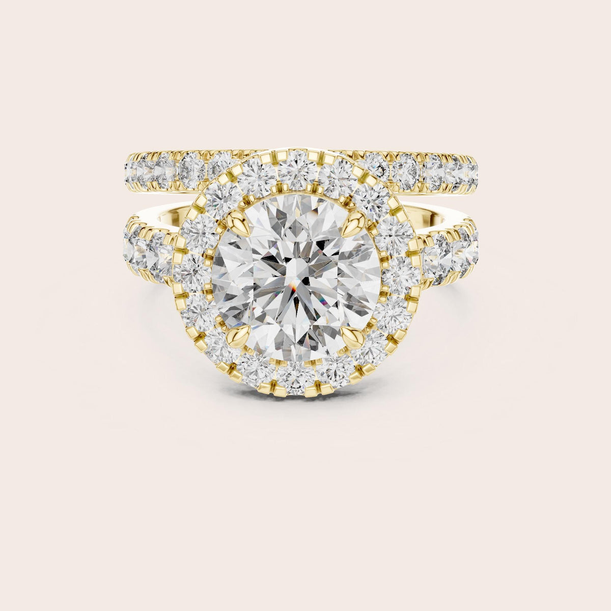 Round Cut Lab Grown Diamond Solitaire Ring, 4.83ct Total, Solid Gold