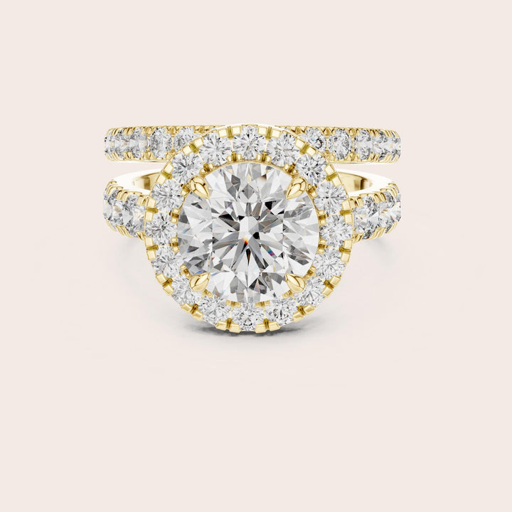 Round Cut Lab Grown Diamond Solitaire Ring, 4.83ct Total, Solid Gold