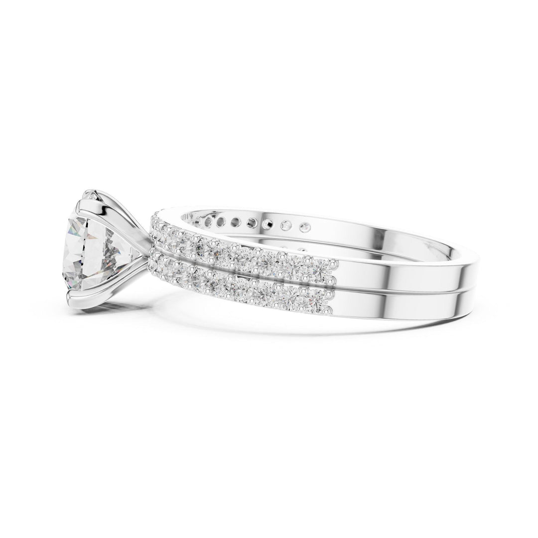 Round Cut Lab Grown Diamond Solitaire Ring, 1.87ct Total, Solid Gold