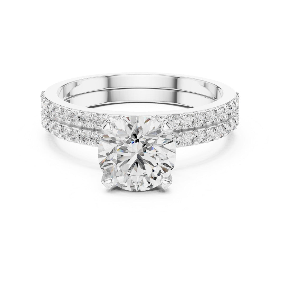 Round Cut Lab Grown Diamond Solitaire Ring, 1.87ct Total, Solid Gold