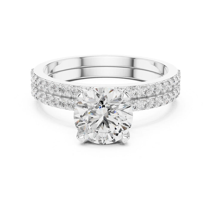 Round Cut Lab Grown Diamond Solitaire Ring, 1.87ct Total, Solid Gold