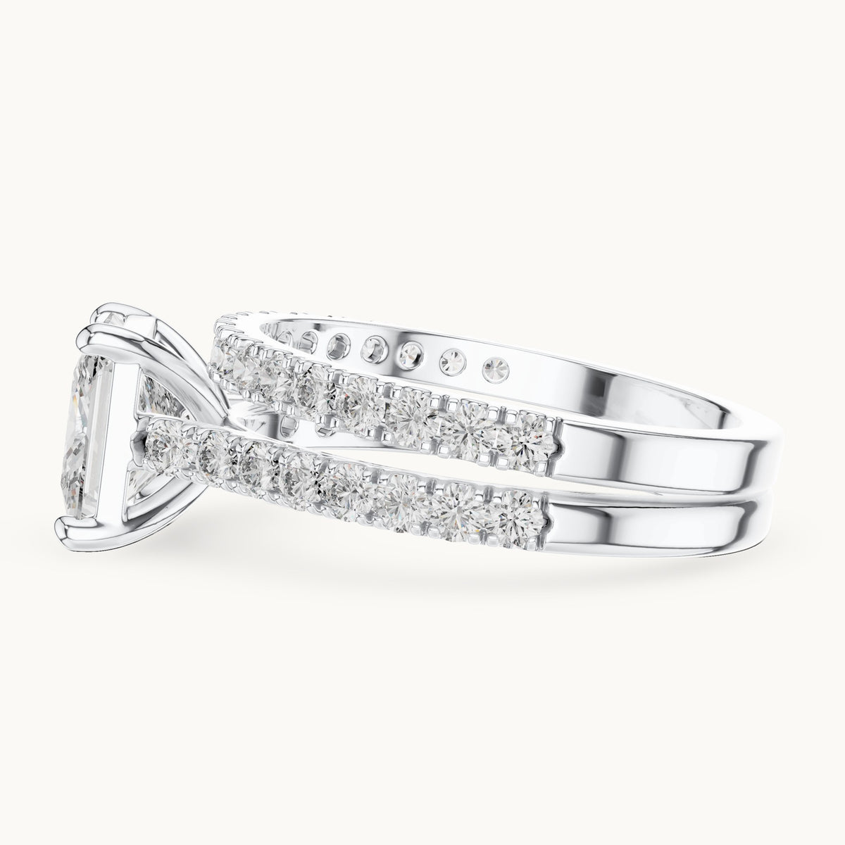 Princess Cut Lab Grown Diamond Solitaire Ring, 2.46ct Total, Solid Gold